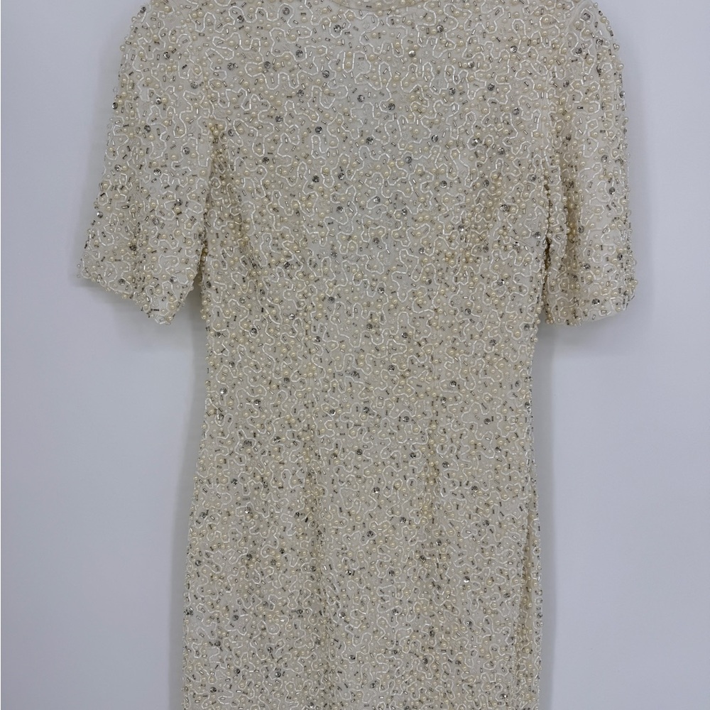 ASOS Cream Sequin Mini Dress